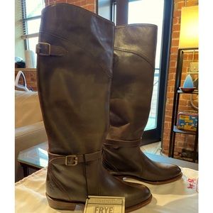 Frye Dorado Leather Knee Brown Boots Size 6